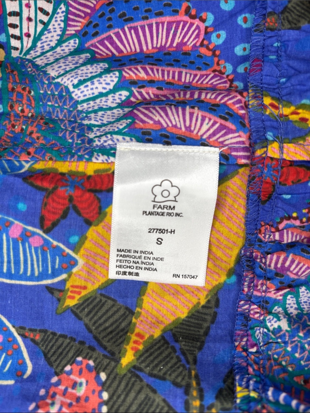 FARM Rio Blue Floral Print Maxi Dress with Orange Accents - Picture 10 of 11